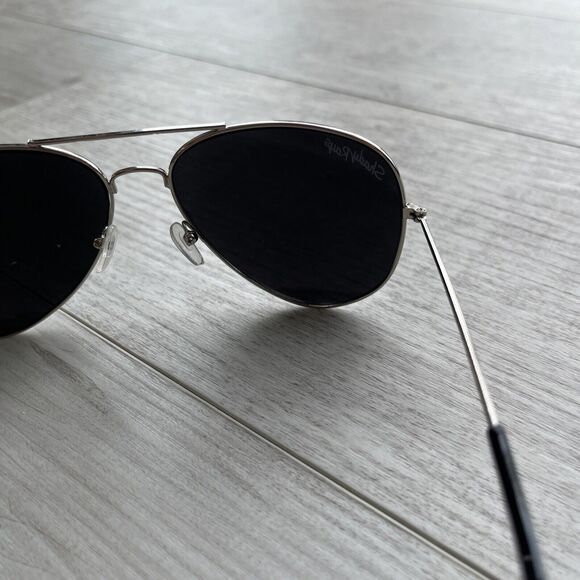 Shady Ray's Aviator Men's Sunglasses Polarized Used Silver Frame Black Lens.READ - Picture 10 of 16